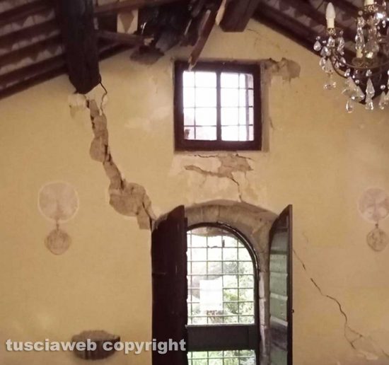 Montefiascone - Albero crolla sulla chiesa della Madonna della valle