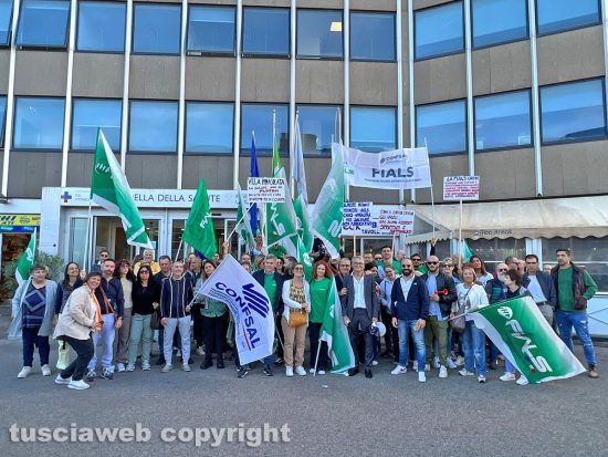 Viterbo - Manifestazione Fials Fials sotto la cittadella della salute