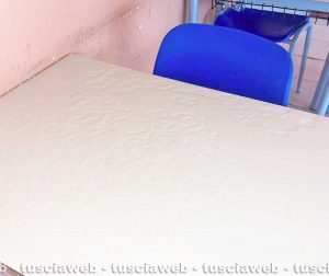 Civitavecchia - L'acqua sui banchi al liceo Guglielmotti