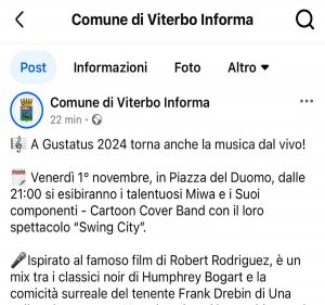 Il post con allo spettacolo a Orbetello