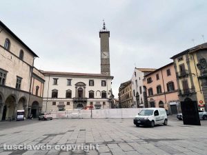 Viterbo - I lavori di pavimentazione in piazza del Plebiscito