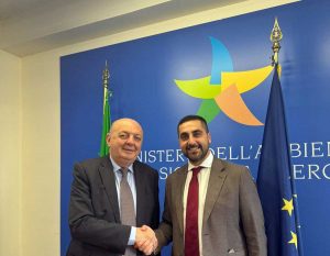 Roma - Il sindaco di Graffignano, Rossi, e il ministro Pichetto Fratin