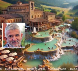 Un esempio del parco termale viterbese elaborato da Giovanni Bartoletti con l'aiuto dell'intelligenza artificiale