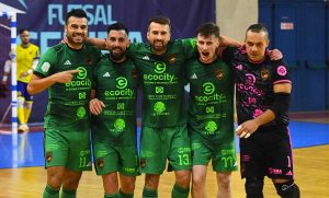 Calcio a 5 Serie A - Il quintetto dell'Ecocity Genzano festeggia il successo