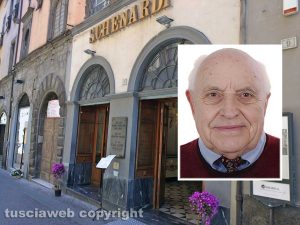 Il bar Schenardi - Nel riquadro: Otello Ranucci