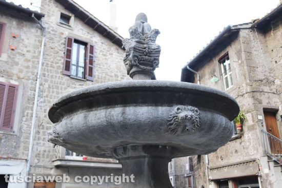 Viterbo - Fontana senza acqua in piazza del Castello a Bagnaia