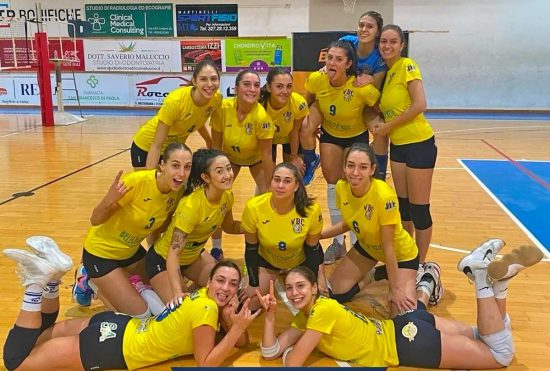 Sport - Pallavolo - Serie C - La squadra Belloverde Vbc Viterbo dopo la vittoria con il G1 Castello