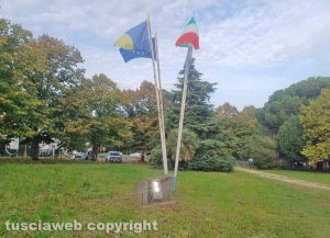 Viterbo - Parco dell'aeronautica con luci accese di giorno