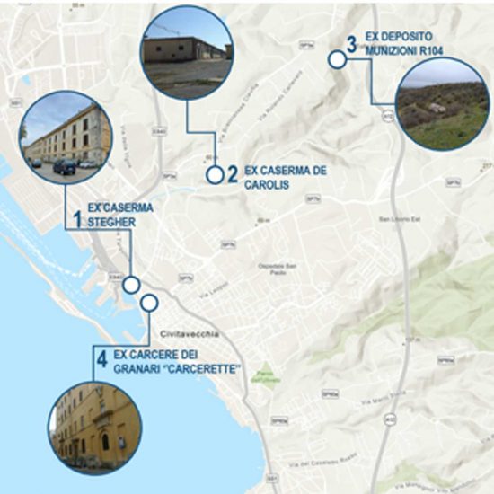 Civitavecchia - Alcuni edifici interessati dal Piano città degli immobili pubblici