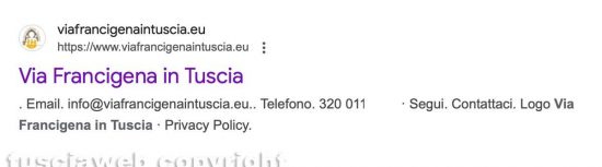 Ancora oggi su Google il numero per raggiungere l'associazione La Via Francigena in Tuscia - Vino all'altro giorno il numero compariva sul sito ufficiale