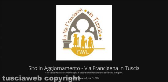 Il sito dell'associazione La Via Francigena in Tuscia oscurato da ieri