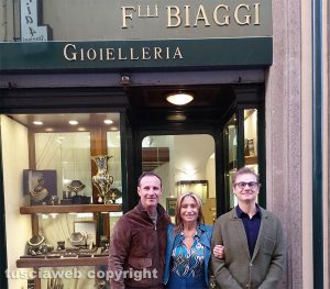 Viterbo - Gioielleria F.lli Biaggi - Da sinistra i titolari Simone Biaggi, Francesca Biaggi e Andrea Biaggi