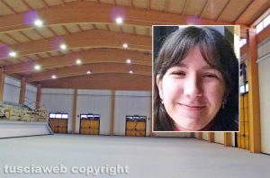 La palestra comunale di Cura di Vetralla - Nel riquadro Giulia Cecchettin