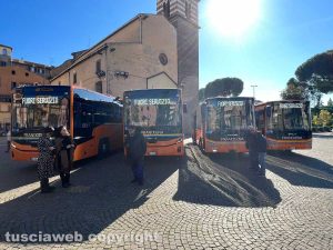 Viterbo - La presentazione dei 4 bus Francigena