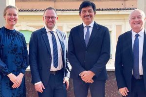 Il sindaco di Civitavecchia, Marco Piendibene, ospite alla reale ambasciata di Danimarca