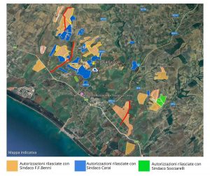 Montalto di Castro - Una mappa indicativa degli impianti FER