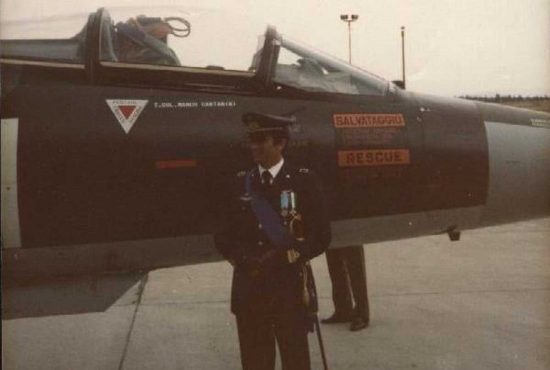 Il pilota Marco Cantarini, comandante del 9° Gruppo del 4° Stormo Caccia di Grosseto