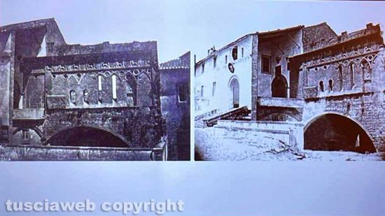 Viterbo - Palazzo dei papi prima dell'intervento di restauro all'inizio del XX secolo