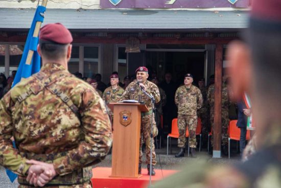 Bracciano - Cerimonia di cambio al comando del 185esimo Reggimento artiglieria paracadutisti “Folgore” - Intervento del Comandante di reggimento D'Alessio