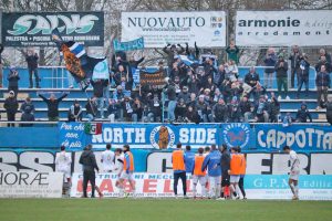 Sport - Calcio - Serie D - I giocatori della Sangiovannese festeggiano il successo sulla Flaminia