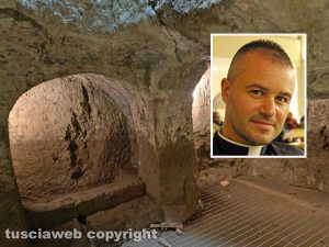 Viterbo - Le catacombe dei santi Valentino e Ilario - Nel riquadro don Emanuele Germani