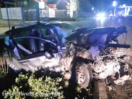 Frontale sulla Tuscanese - La Fiat Panda distrutta