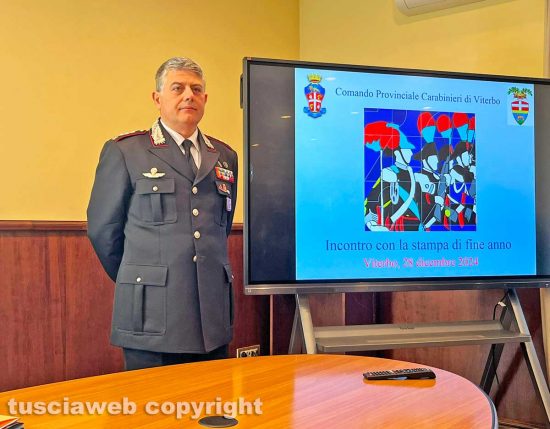 Viterbo - Carabinieri - L'incontro di fine anno con la stampa - Il colonnello Massimo Friano