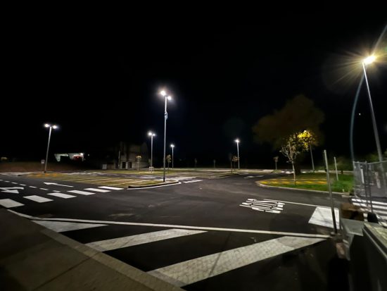 Viterbo - La prova luci al parcheggio del Carmine