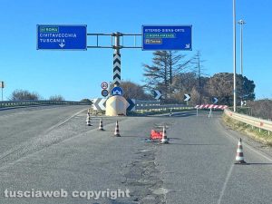 Superstrada chiusa per Viterbo