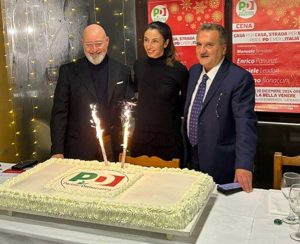 Viterbo - Cena Pd - Bonaccini, Benedetti e Panunzi