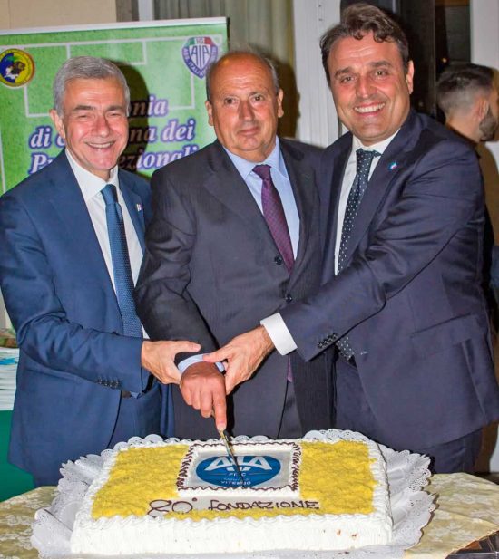 Viterbo - Da sinistra Pacifici, Gasbarri e Zappi a una festa di fine stagione sportiva