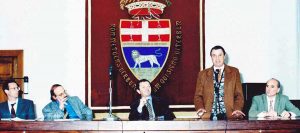 La presentazione dell'Atletica Alto Lazio nel 1997 - Villa, Mattioli, Milardi, Condurelli, Maiolati