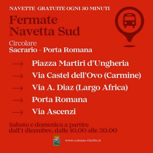 Navette gratuite per le festività natalizie - Le fermate