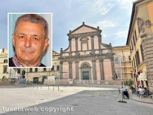 Viterbo - L'ex tribunale di piazza Fontana grande - Nel riquadro Giulio Marini