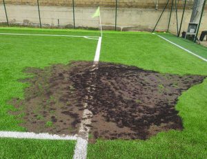 Tuscania - Incendio al campo sportivo Maccarri