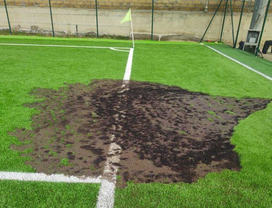 Tuscania - Incendio al campo sportivo Maccarri