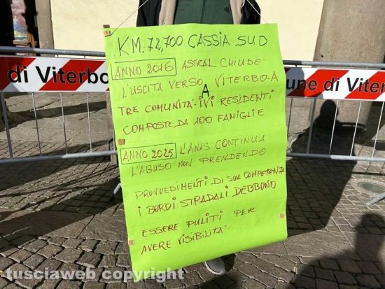 Viterbo - La protesta di Antonio Bartolomei e Vincenzo Giulianelli
