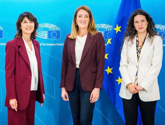 Bruxelles - L'incontro istituzionale tra la vicepresidente della regione Lazio Roberta Angelilli, la presidente del parlamento europeo Roberta Metsola, la vicepresidente Antonella Sberna