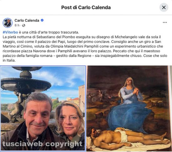 Carlo Calenda in visita a Viterbo. il post su Facebook