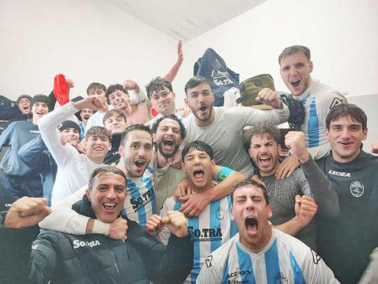 Esultanza Pescia Romana passato nel derby provinciale a Ciita Castellana