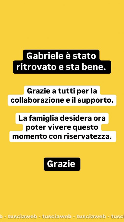 Gabriele Zamparini è stato ritrovato sano e salvo