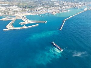 Civitavecchia - Panoramica lavori per il prolungamento dell'antemurale Cristoforo Colombo