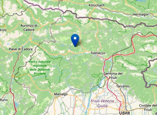 Scossa di terremoto ad Ampezzo