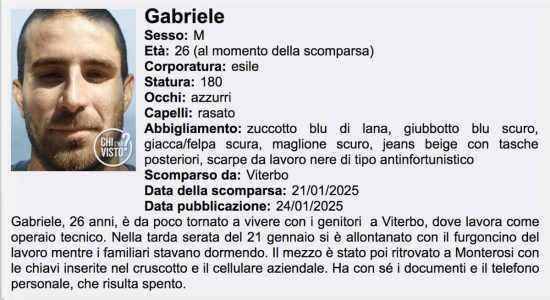 Gabriele Zamparini - Il post di "Chi l'ha visto?"
