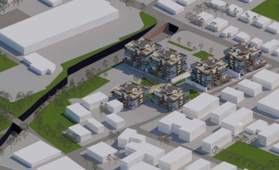 Progetto centro residenziale e commerciale in via Garbini