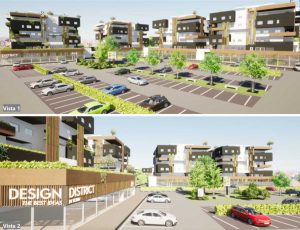 Progetto centro residenziale e commerciale in via Garbini