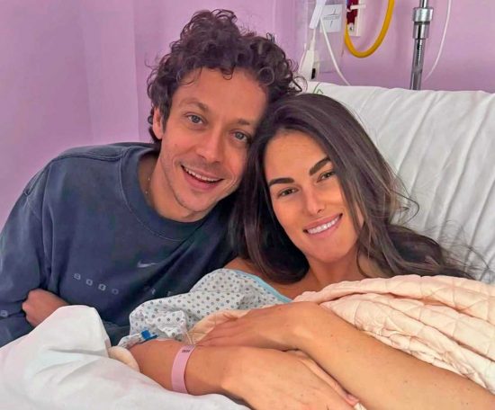 Valentino Rossi e Francesca Novello con la piccola Gabriella