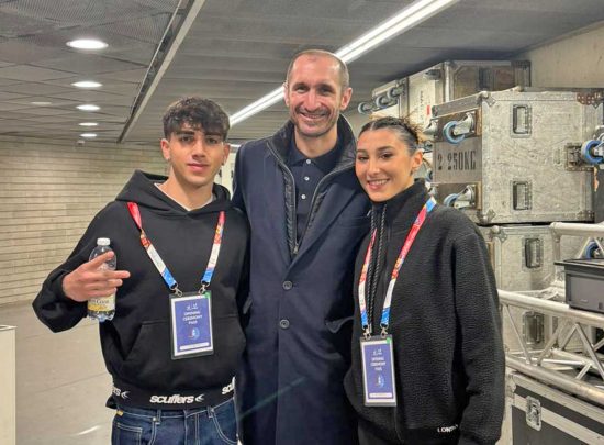Letizia Ciccioli con, al centro, Giorgio Chiellini