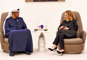 Giorgia Meloni in visita ad Abu Dhabi