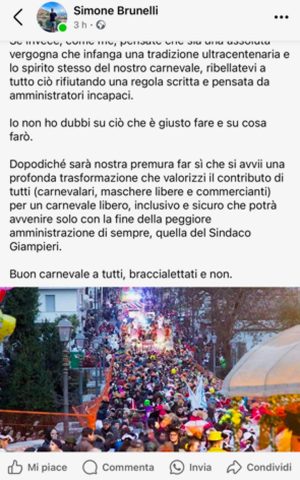 Civita Castellana - Il post del consigliere Brunelli